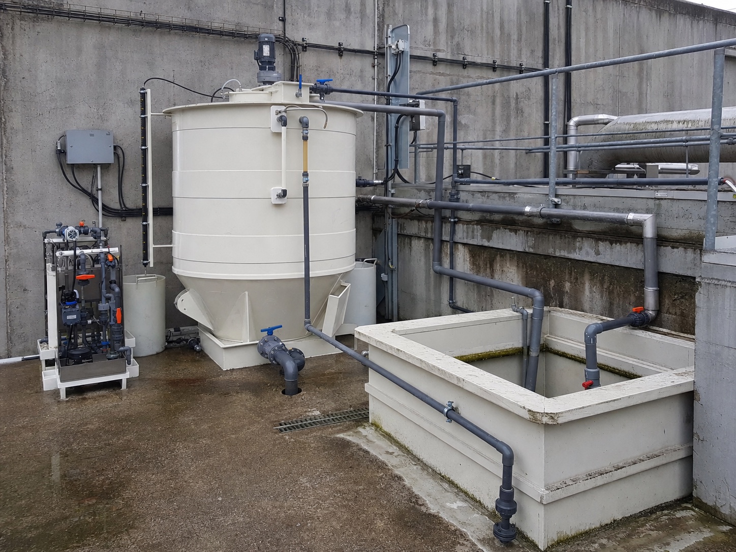 PP treatment system at an industrial wastewater facility