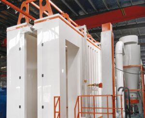 PP scrubber enclosure in a process workshop